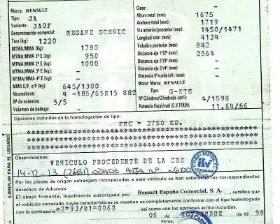 Здавання транспортного засобу renault megane i scenic (ja0) 1.6 року 1998 потужний k7m