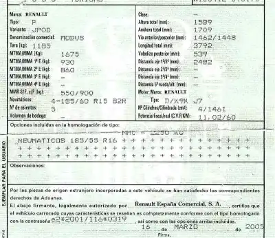 Sloopvoertuig renault modus 1.5 dci diesel van het jaar 2005 aangedreven k9kj750