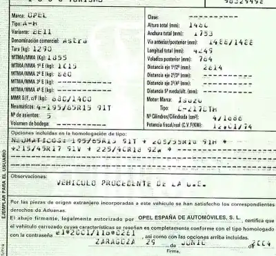 Здавання транспортного засобу opel astra h berlina enjoy року 2004 потужний z17dth