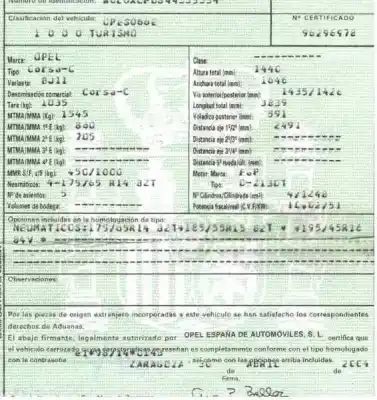 Утилизация автомобиля opel corsa 3 c 1.3 cdti 70ch manual года 2004 питание z13dt