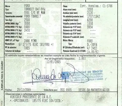 Veicolo di demolizione ford transit mod.2000 caja abierta 2.4 tde cat dell'anno 2004 alimentato d0fa