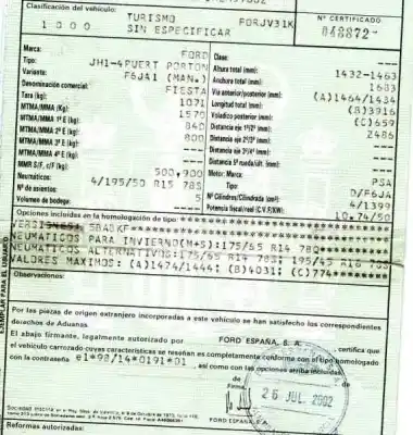 Veículo de Sucata ford fiesta (cbk) 1.4 tdci cat do ano 2002 alimentado f6ja