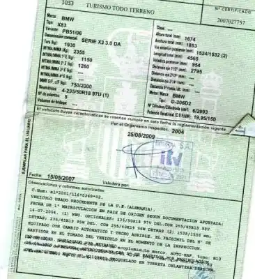 Veículo de Sucata bmw x3 (e83) 3.0 d do ano 2004 alimentado 306d2