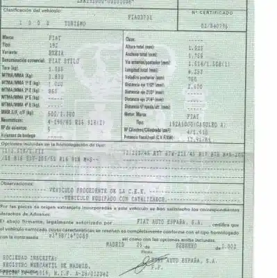 Scrapping Vehicle fiat stilo (192) 1.9 jtd cat of the year 2002 powered 192a1000