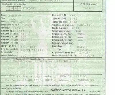 Scrapping Vehicle daewoo lanos 1.5 cat of the year 1998 powered a15sms-g