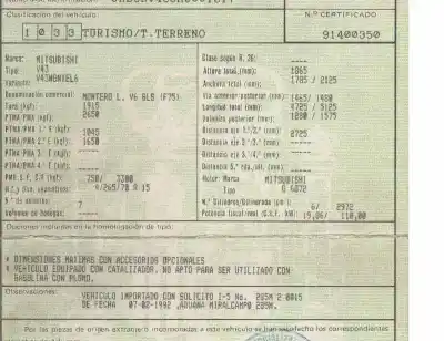 Утилизация автомобиля mitsubishi montero (v20/v40) 3.0 v6 cat года 1992 питание 6g72