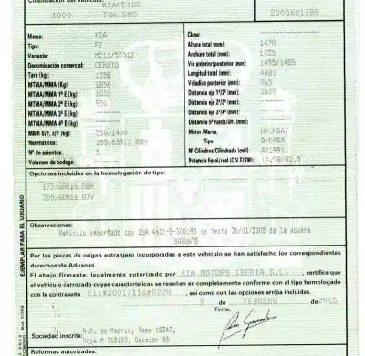 Scrapping Vehicle kia cerato 2.0 lx crdi familiar of the year 2004 powered d4ea