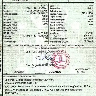 Veículo de Sucata ford transit bus 1995 2.5 diesel cat do ano 2000 alimentado 4hc