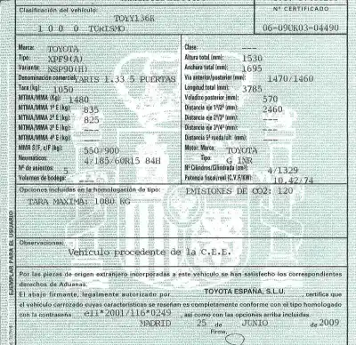 Scrapping Vehicle toyota yaris (_p9_) 1.33 vvt-i (nsp90_) of the year 2009 powered 1nr