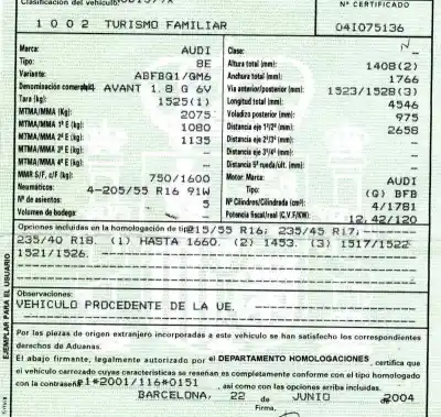 Здавання транспортного засобу audi a4 avant (8e) 1.8 t 163 cv / 120 kw року 2004 потужний bfb