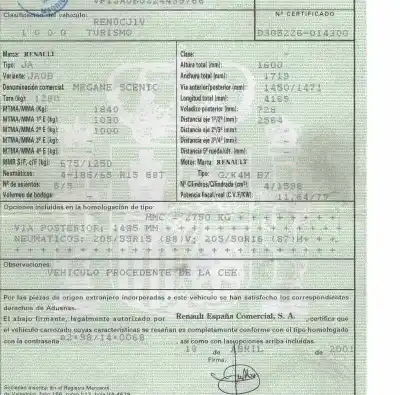 Утилизация автомобиля renault scenic (ja..) 1.6 16v authentique (ja0b/11) года 2001 питание k4mb701