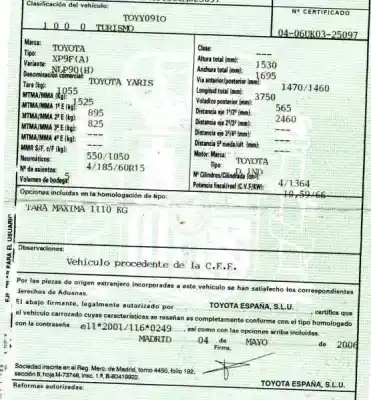 Здавання транспортного засобу toyota yaris (ksp9/scp9/nlp9) 1.4 turbodiesel cat року 2006 потужний 1nd