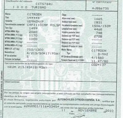 Утилизация автомобиля citroen c4 picasso i monospace (ud_) 1.6 hdi года 2007 питание 9hz