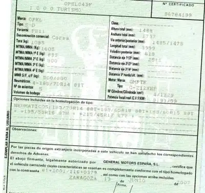 Veículo de Sucata opel corsa d (s07) 1.2 (l08 l68) do ano 2007 alimentado z12xep