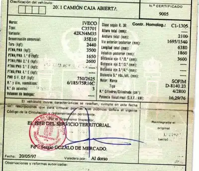 Scrapping Vehicle iveco c35 (1997 - ...) 2.8 of the year 1997 powered d-8140.23