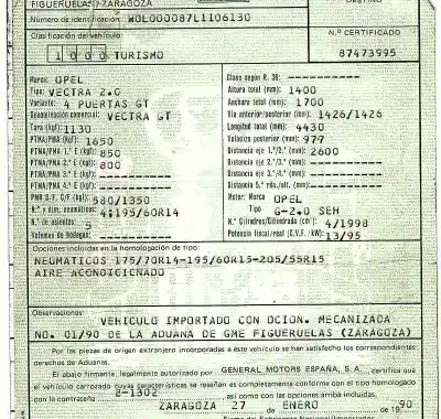 Veicolo di demolizione opel vectra a 2.0 dell'anno 1990 alimentato g-2.0 seh