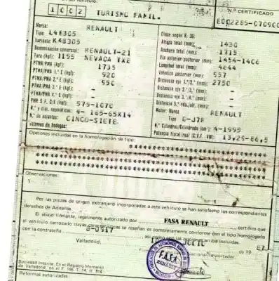 Scrapping Vehicle renault 21 nevada (k48) 2.0 of the year 1987 powered j7ra750