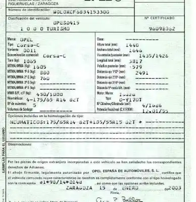 Scrapping Vehicle opel corsa c (x01) 1.7 dti (f08 f68) of the year 2003 powered y17dt