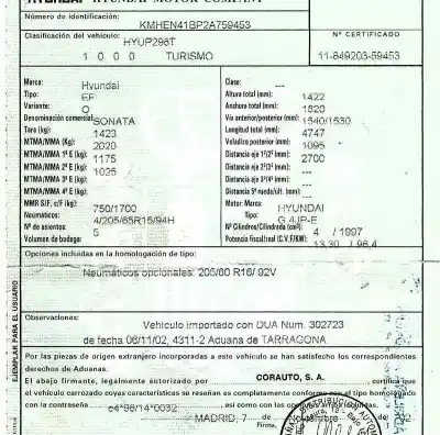 Veículo de Sucata hyundai sonata (y4) 2.0i 16v gls (2002->) do ano 2002 alimentado g4jpeg