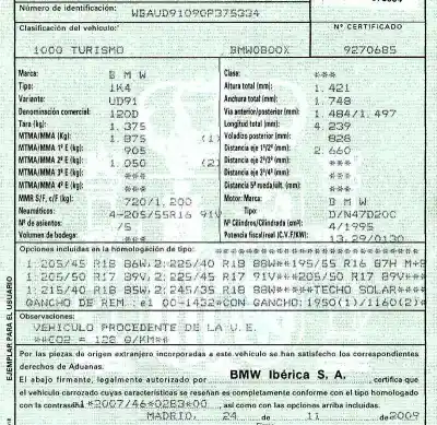 Veicolo di demolizione bmw serie 1 berlina (e81/e87) 120d dell'anno 2009 alimentato n47d20c