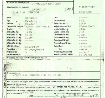 Veículo de Sucata citroen jumpy (u6u_) 1.9 d do ano 1998 alimentado wjz