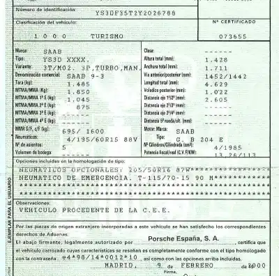 Veículo de Sucata saab 9-3 berlina 2.0 t s do ano 2000 alimentado b204e