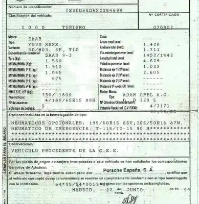 Veículo de Sucata saab 9-3 berlina 2.2 s tid do ano 1999 alimentado d223l