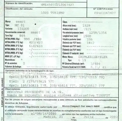 Scrapping Vehicle smart coupe turbo cat of the year 2003 powered g 15