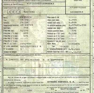 Veículo de Sucata citroen ax 1.4 do ano 1991 alimentado g-k2d