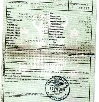 Scrapping Vehicle ford transit connect (tc7) 1.8 tdci cat of the year 2003 powered hcpb