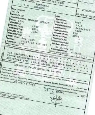 Утилизация автомобиля renault scenic (ja..) 1.9 dti diesel 80 cv / 59 kw года 2002 питание d/f9q q7