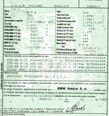 Scrapping Vehicle bmw z4 roadster (e85) 2.2i of the year 2005 powered 226s1 g