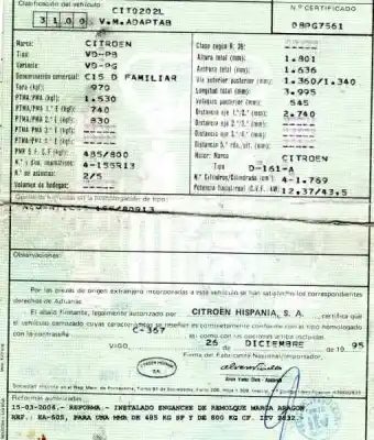 Veicolo di demolizione citroen c15 1.8 diesel (161) dell'anno 1995 alimentato d-161-a