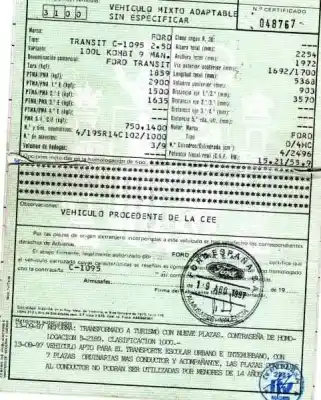 Scrapping Vehicle ford transit bus 1995 2.5 diesel cat of the year 1997 powered d/4hc