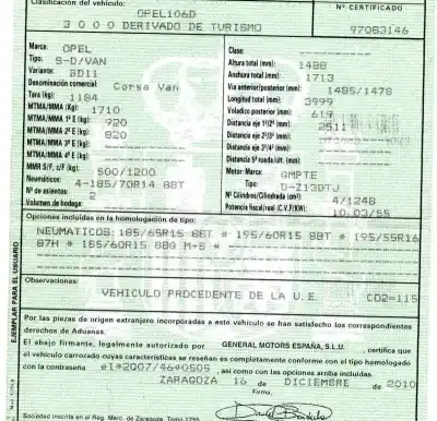 Scrapping Vehicle opel corsa d 1.3 16v cdti of the year 2010 powered z13dtj