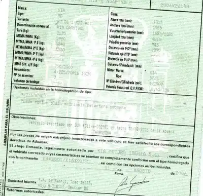 Veículo de Sucata kia carnival 2.9 crdi vgt active do ano 2006 alimentado j3