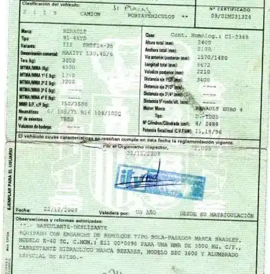 Scrapping Vehicle renault maxity 2.5 diesel of the year 2009 powered yd25