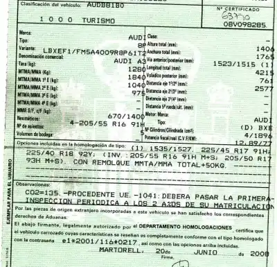 Veículo de Sucata audi a3 (8p) 1.9 tdi ambiente do ano 2008 alimentado bxe