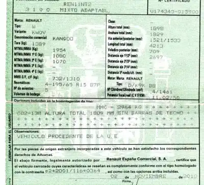 Veículo de Sucata renault kangoo (kc0/1_) 1.5 dci do ano 2010 alimentado k9kb802