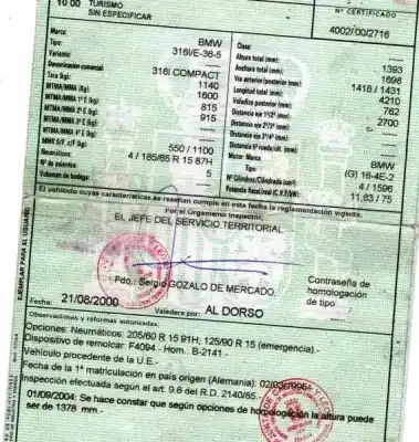 Veicolo di demolizione bmw serie 3 compacto (e36) 1.6 cat dell'anno 2000 alimentato 164e2