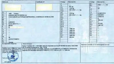 Scrapping Vehicle daewoo matiz 0.8 cat of the year 1999 powered a-f8cv-g