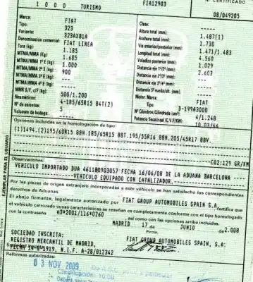 Veículo de Sucata fiat linea (323_, 110_) 1.3 d multijet (323axb11, 323axb1a) do ano 2008 alimentado 199a3000