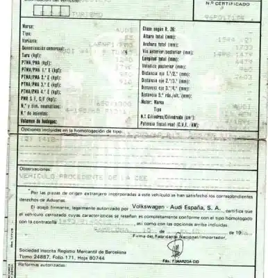 Scrapping Vehicle audi a4 berlina (b5) 1.9 tdi of the year 1996 powered afn