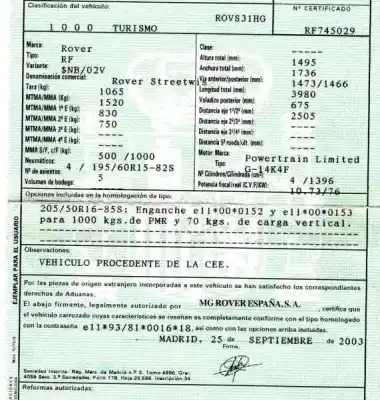 Veículo de Sucata mg streetwise 1.4 do ano 2003 alimentado 14k4f