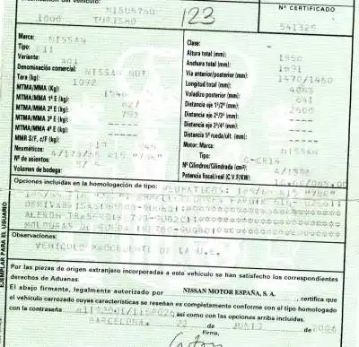 Vehicul casat nissan note (e11e) 1.4 cat al anului 2006 alimentat cr14