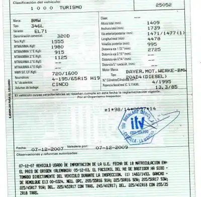 Scrapping Vehicle bmw serie 3 touring (e46) 2.0 diesel cat of the year 2003 powered 204d4