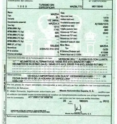 Veículo de Sucata mazda 3 (bl) 1.6 mzr (bl14) do ano 2010 alimentado z6