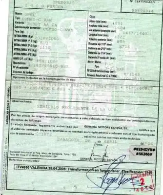 Scrapping Vehicle opel combo familiar of the year 2004 powered z13dt