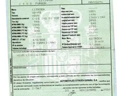 Veículo de Sucata citroen c15 1.8 diesel (161) do ano 2004 alimentado wjx