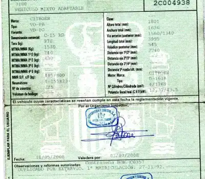 Scrapping Vehicle citroen c15 1.8 diesel (161) of the year 1992 powered d-161-a